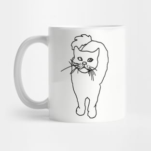 Cat Looking Up Outline Mug